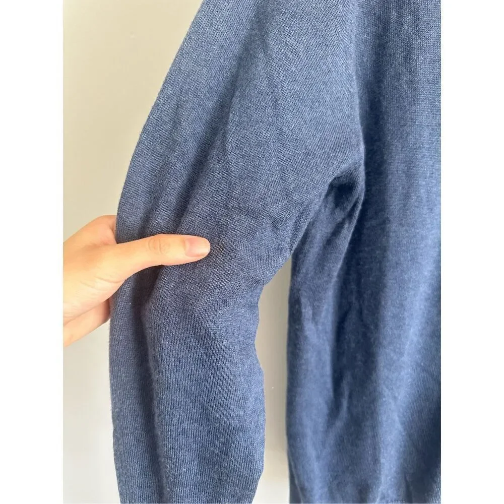 banana republic men’s v neck silk cashmere blend blue knit sweater size large